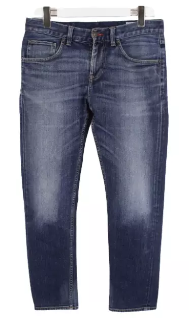 Tommy Hilfiger Bleecker Stretch Denim Jeans Uomo W32/L32 Baffi Blu Denim