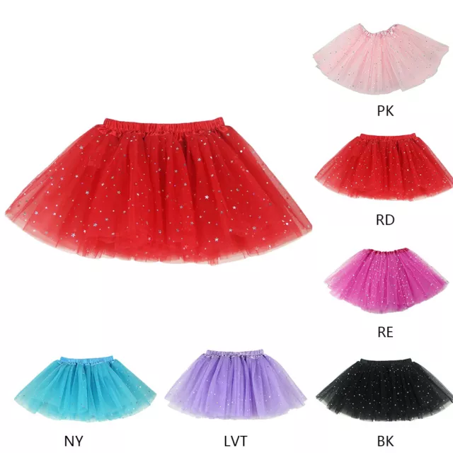 Kinder Mädchen Tutu Ballett Rock Tüll Pailletten Glitzer Party Dancewear SteJY