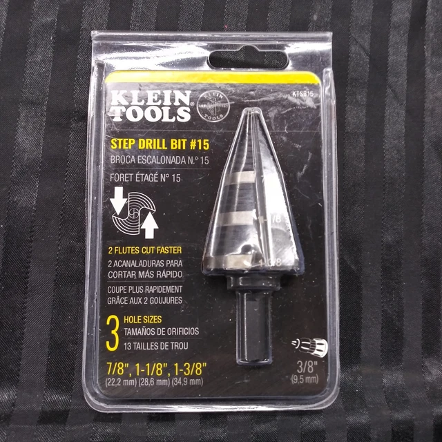 Klein Tools KTSB15 7/8", 1-1/8" for 1-3/8" Step Drill Bit #15 *NEW AND SEALED*