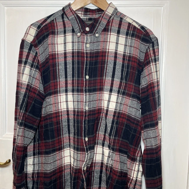 Camicia da uomo CONNESSIONE FRANCESE a quadretti rossa navy bianca taglia XL FCUK