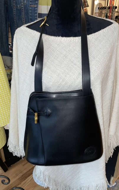 Vintage Longchamp Roseau Leather Bucket Shoulder Bag