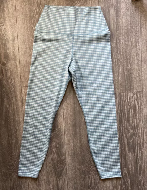 Nike Dri Fit Blue & White Gingham Cropped Activewear Pants S