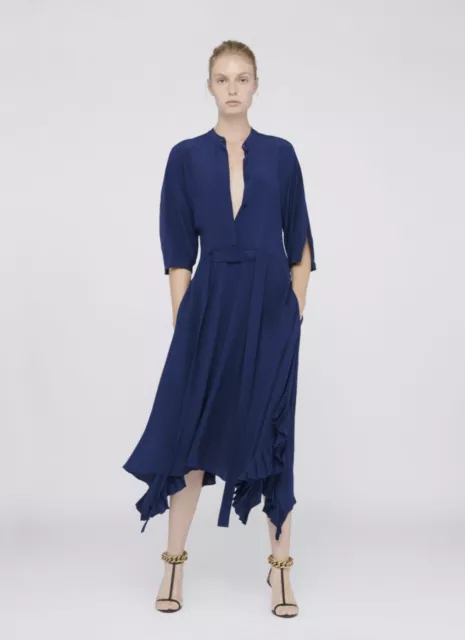 NEW $1,550 Stella McCartney 6 40 Ophelia Silk Dress Deep Blue.