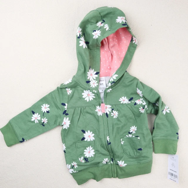 Baby Carters Zip Sweatshirt Top Size 6 Month Infant Shirt Floral Hoodie Jacket