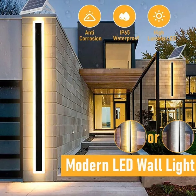 Long LED Wall Light Sconce Waterproof Indoor Outdoor Modern Lamp Exterior Strip