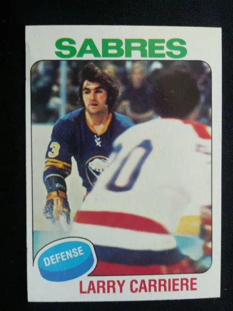 1975-76 Topps Hockey Card # 154 Larry Carriere - Buffalo Sabres