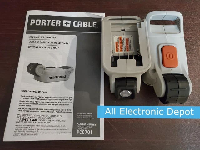 Nuevo DOS PORTADOR-CABLE PCC701 LED Luces de trabajo 20V máximo Herramienta inalámbrica solamente