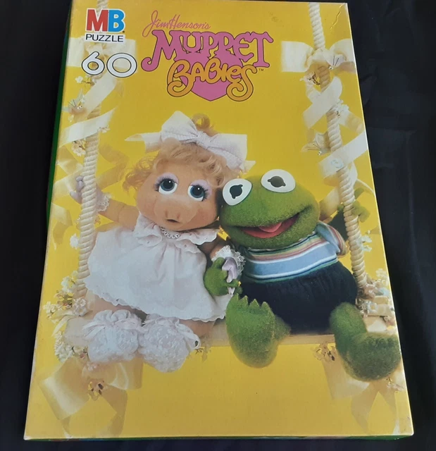 Vintage Muppet Babies Kermit & Miss Piggy Puzzle 1984 Jim Henson 60 Piece NIB