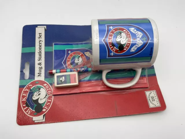 SELTEN Disney Mickey's University Est 1928 Schreibwaren Set Becher Bleistift Lineal versiegelt 2