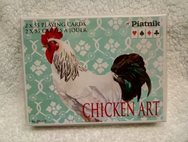 Piatnik Cartas De Juego Pollo Arte Doble Mazo - Nuevo Y Sellado