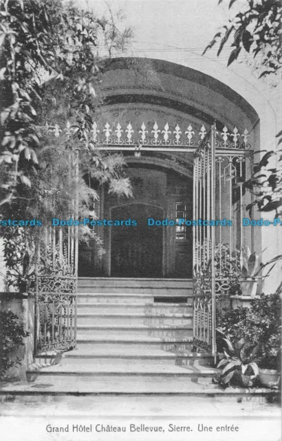 R089995 Grand Hotel Chateau Bellevue. Sierre. Une entree. H. Ruedi. No. 1066