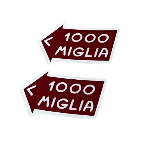 Mille Miglia Aufkleber - 2 Old School Sticker 1000 Miles Racing Die Cut