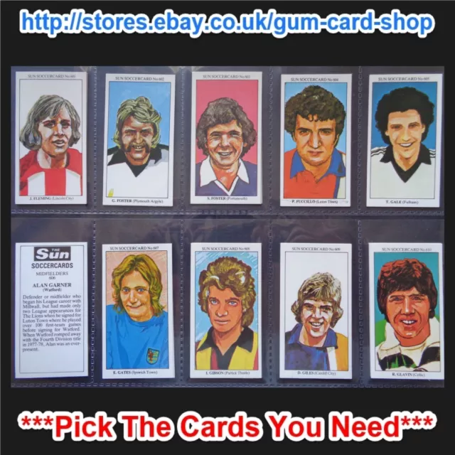 The Sun Soccercards 1978-79 (Vg) (Card 601 To 700) *Please Choose Cards*