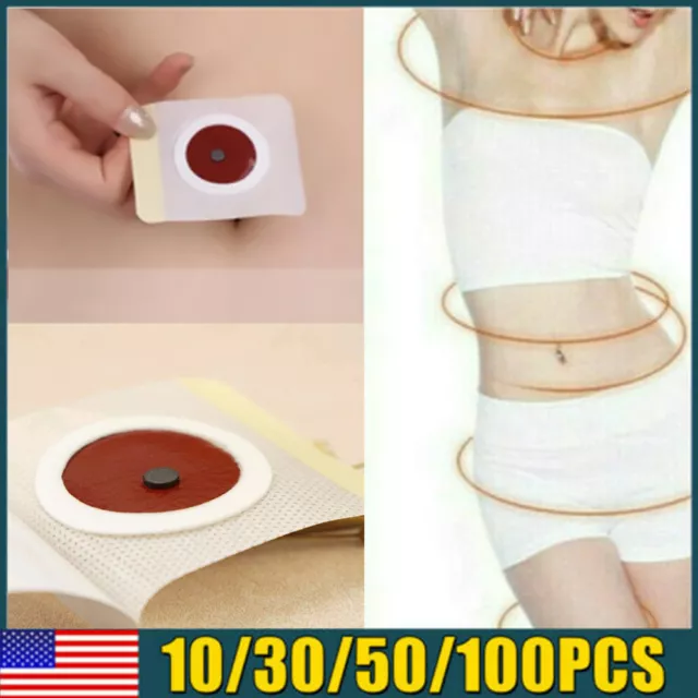 10-100PCS Fat Burning Patch Weight Loss Belly Navel Slim Detox Adhesive Sheet US