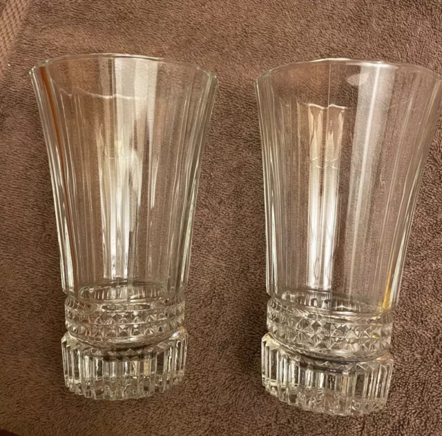 2 Cristal D'Arques Durand Victoria 6 ¼” Crystal 16 oz Tumbler Water Glass