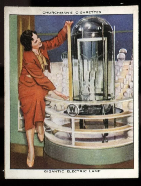 Tobacco Card, Churchman, MODERN WONDERS, 1938, Gigantic Electric Lamp, #25
