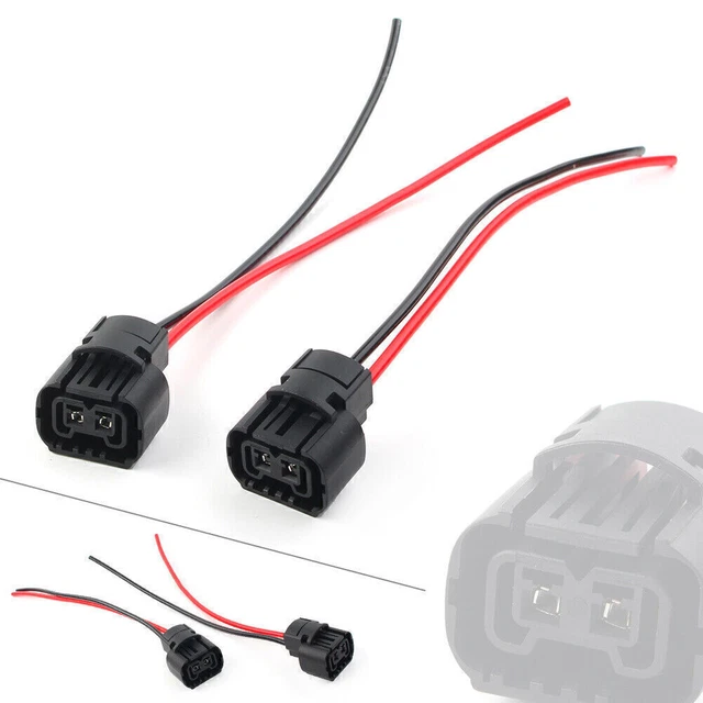 PSX24W 2504 Two Harness Fog Light Bulb Connector Plug Socket Wire Pigtail Female