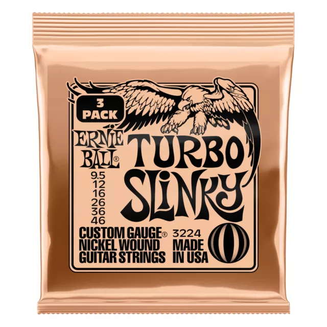 Guitar Strings Electric Ernie Ball 3224 Turbo Slinky 9.5-46 X3 SETS