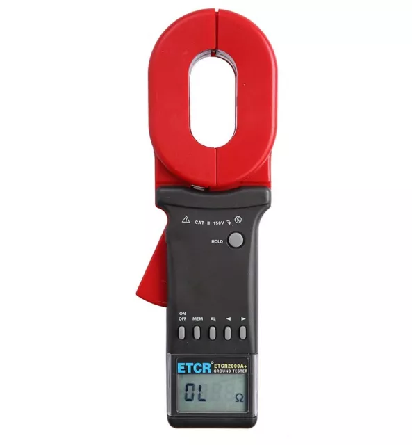 ETCR2000A + Morsetto Digitale su Tester Resistenza Messa a Terraggio Metro 1-199Ω