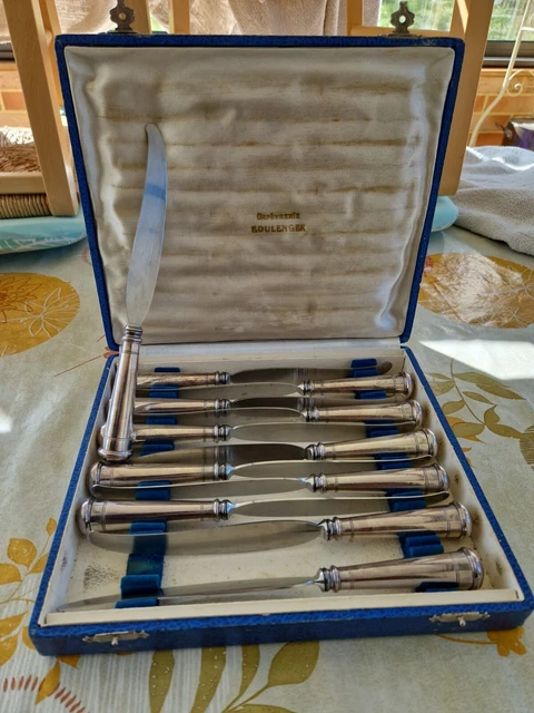 12 Couteaux De Table Boulenger Métal Argenté Modèle Richelieu