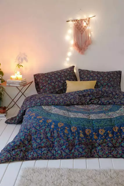 Ombre Mandala Indiano Hippie Gitano Arazzo da Parete Biancheria Letto Copriletto