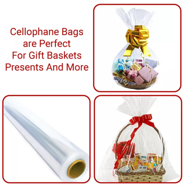 30M Clear Cellophane Wrapping Gift Paper Wedding Birthday Hampers Wrap