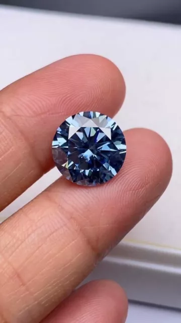 Natural BLUE Diamond Round Cut 2 Ct to D Grade CERTIFIED VVS1 +1 Free Rd q5