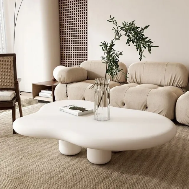 Tyshiana Irregular White Coffee Table/Tea Table/Contemporary/Minimalistic
