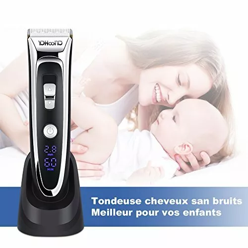 Tondeuse Cheveux Barbe Homme Enfants Adultes Personnes Agees Ecran LCD Sans Fil 2