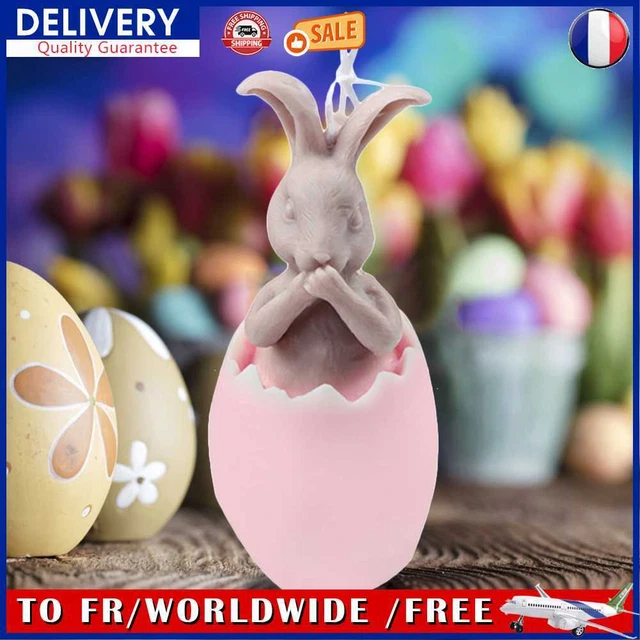 Silicone 3D Candles Mould Easter Eggshell Bunny Resin Crafts Mold (Do Not Say)