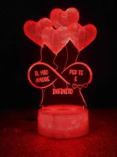 LAMPADE LED PERSONALIZZATA Nomi Idea Regalo San Valentino Love Lui e Lei  Amore EUR 21,90 - PicClick IT