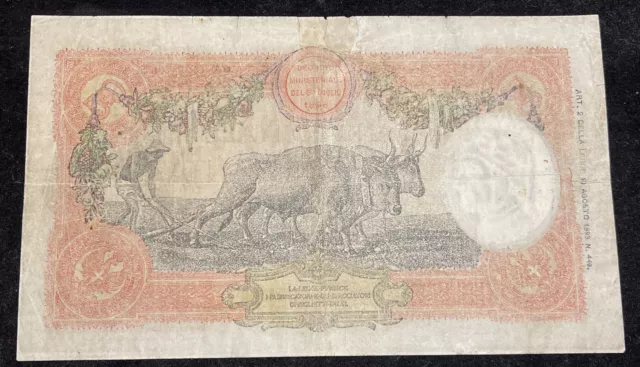 Regno Italia - Banconota 50 Lire Capranesi Buoi Testina Decreto 01/07/1918 Periz