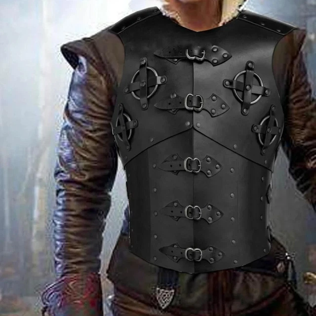 VIKING FULL BODY Leather Armor set Medieval Cosplay Black Costume Larp