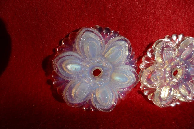 2 pr antique sandwich glass curtain tiebacks 3 inch diameter 5