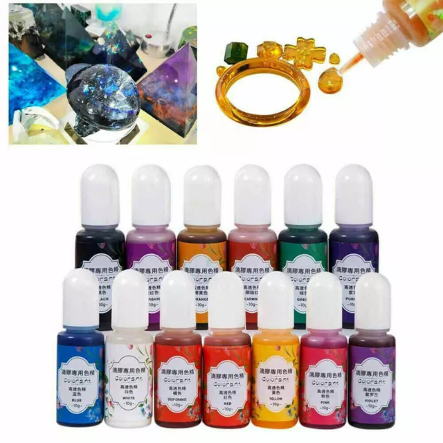 13 Farben Flüssiger Epoxidharz UV Pigment Farbstoff für Epoxy Kunst, Handwerk