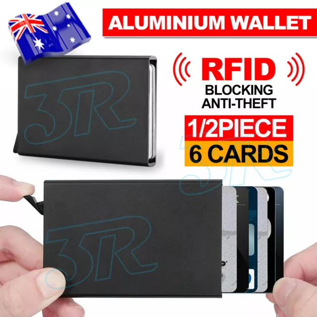 Card Holder RFID Blocking Slim Wallet ID Credit Metal Case Women Purse Aluminum