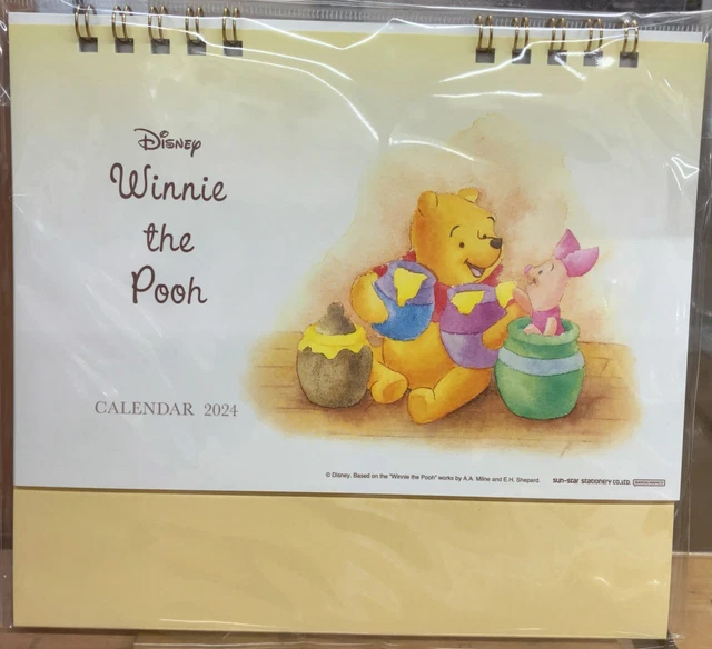 DISNEY WINNIE THE Pooh Calendar Diary 2024 Die Cut Desktop Type 714356