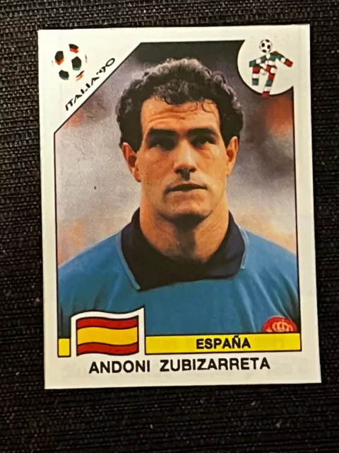 Sticker Panini World Cup Italy 90 Zubizarreta Espana# 345 Recup Removed