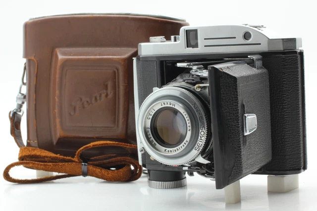 EXC+5 W/ CASE] Konica Konishiroku PEARL III Film Camera Hexar 75mm