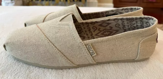 Skechers BOBS Women's Memory Foam Plush-Peace and Love Flat Natural Size 8.5 NEW