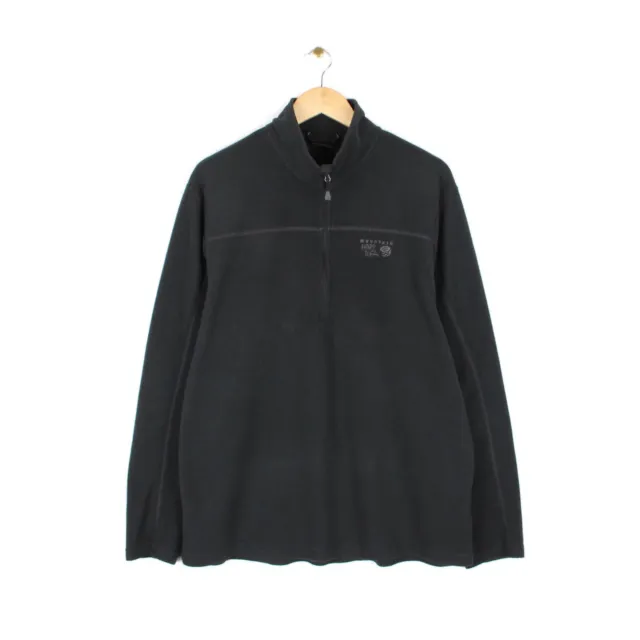Mountain Hardwear 1/4 Zip Fleece Sweatshirt Hiking Walking Black Jumper Size XL
