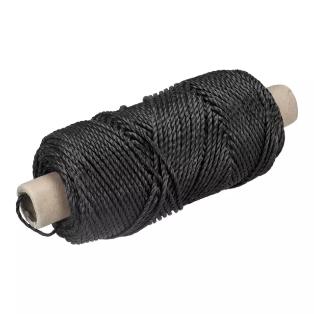 Geflecht Maurerschnur Nylon Schwarz 100M/109 Yard 3MM für Netztuch Gartenbau