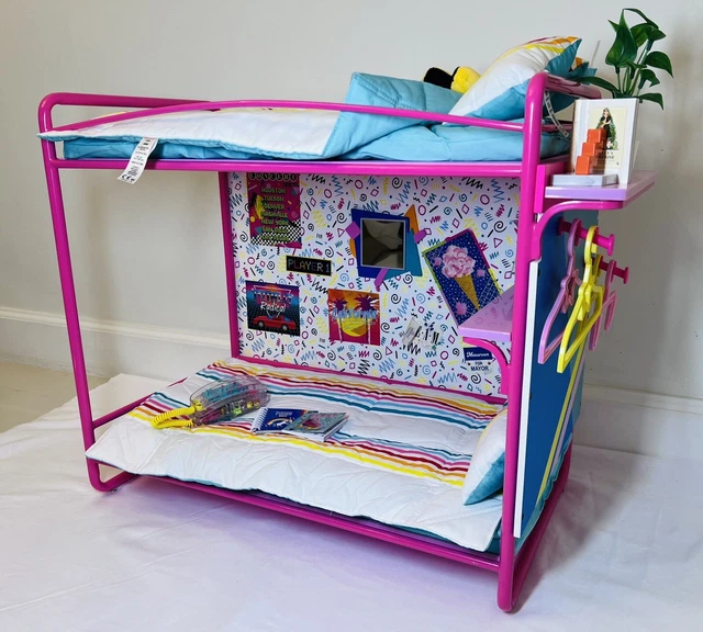 AMERICAN GIRL DOLL Courtney's Bunk Bed Bedroom Set Pink Metal Furniture