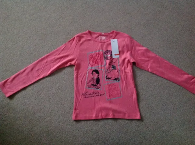 BNWT Name It girls  pink long sleeve crew neck t-shirt age 9-10 years