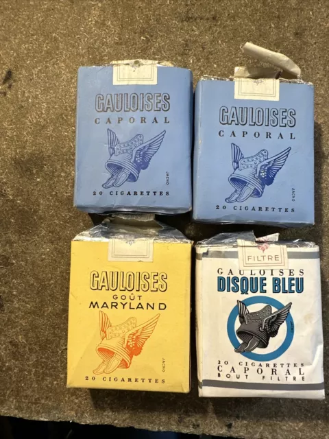 Lot de 4 anciens paquets de cigarettes vides GAULOISES