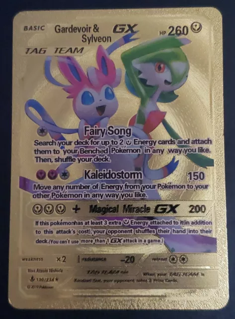 Gardevoir & Sylveon GX - Tag Team - Gold Foil Pokemon Card Fan Art