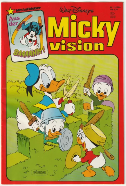 ✪ MICKYVISION #11/1984 + Aufkleber/Sticker, Ehapa COMIC-HEFT Z1/1- *Walt Disney