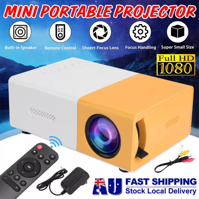 Mini Projector LED 1080P Home Cinema Portable Pocket Projector Party Theater AU