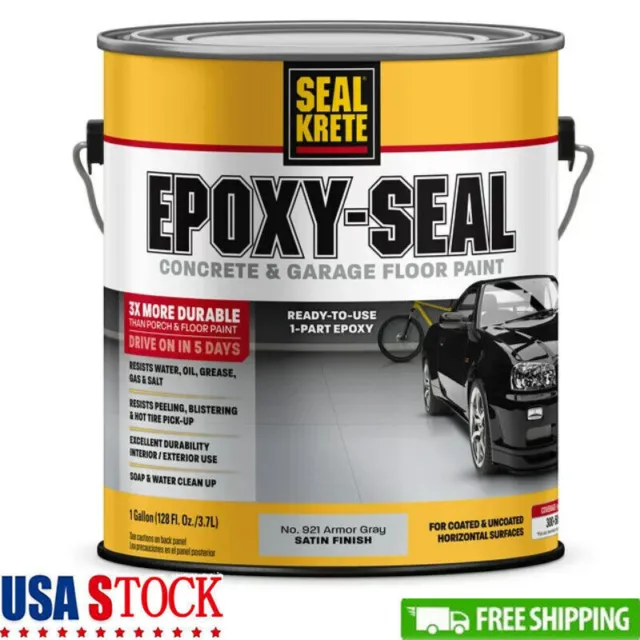 1-Gallon Armor Gray Epoxy-Seal Low VOC Concrete and Garage Floor Paint Safe NEW