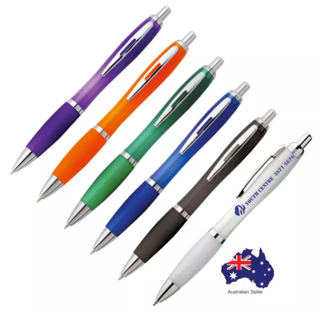 250 Custom PRINTED personalised  Promotional CARA  Pens with logo and text